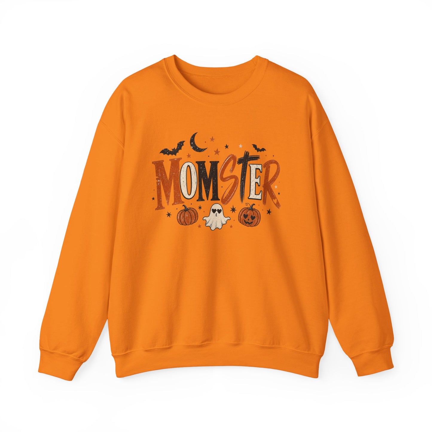 Momster Halloween Sweatshirt — Cute Momster Ghost & Pumpkins Crewneck