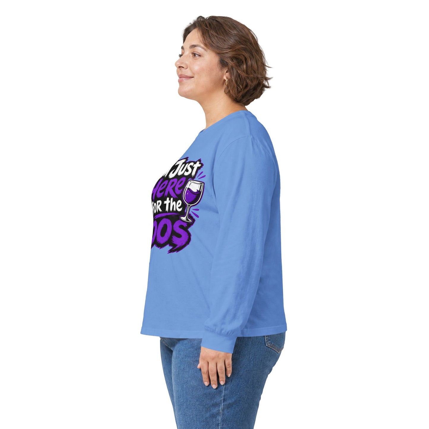 I'm Just Here for the Boos Halloween T-Shirt Ghosts & Cocktails Long Sleeve