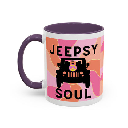 Jeepy Soul Accent Coffee Mug - 11 & 15oz - Stylish for Jeep Lovers