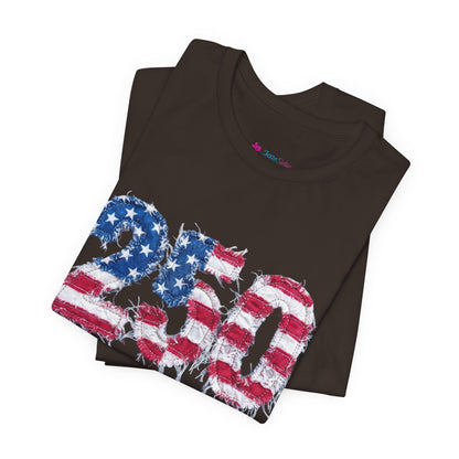 4th of July Frayed Patch Graphic Tee — Patriotic Independence Day T-Shirt