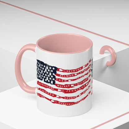 OG Southern Rock Bands & Country Greats USA Flag  Mug  11 or 15oz Coffee Cup