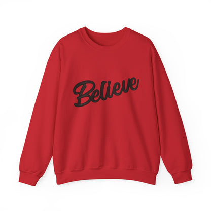 Believe Crewneck Sweatshirt — Inspirational Graphic CHRISTmas Pullover