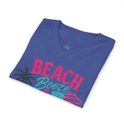 Beach Booze & Besties V-Neck T-Shirt