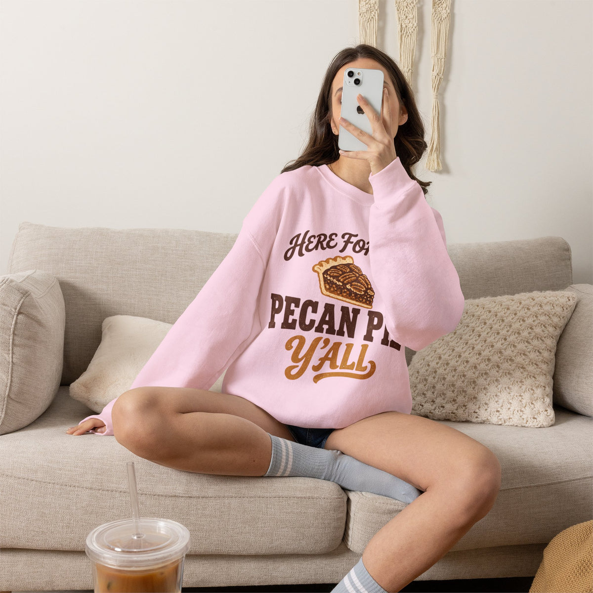 Here for the Pecan Pie Y'all Thanksgiving Sweatshirt