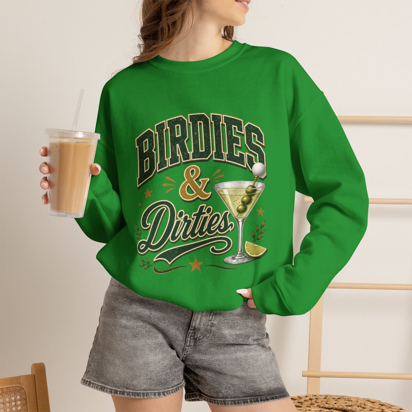 Golf Birdies & Dirties Crewneck Sweatshirt Golfing & Martini's