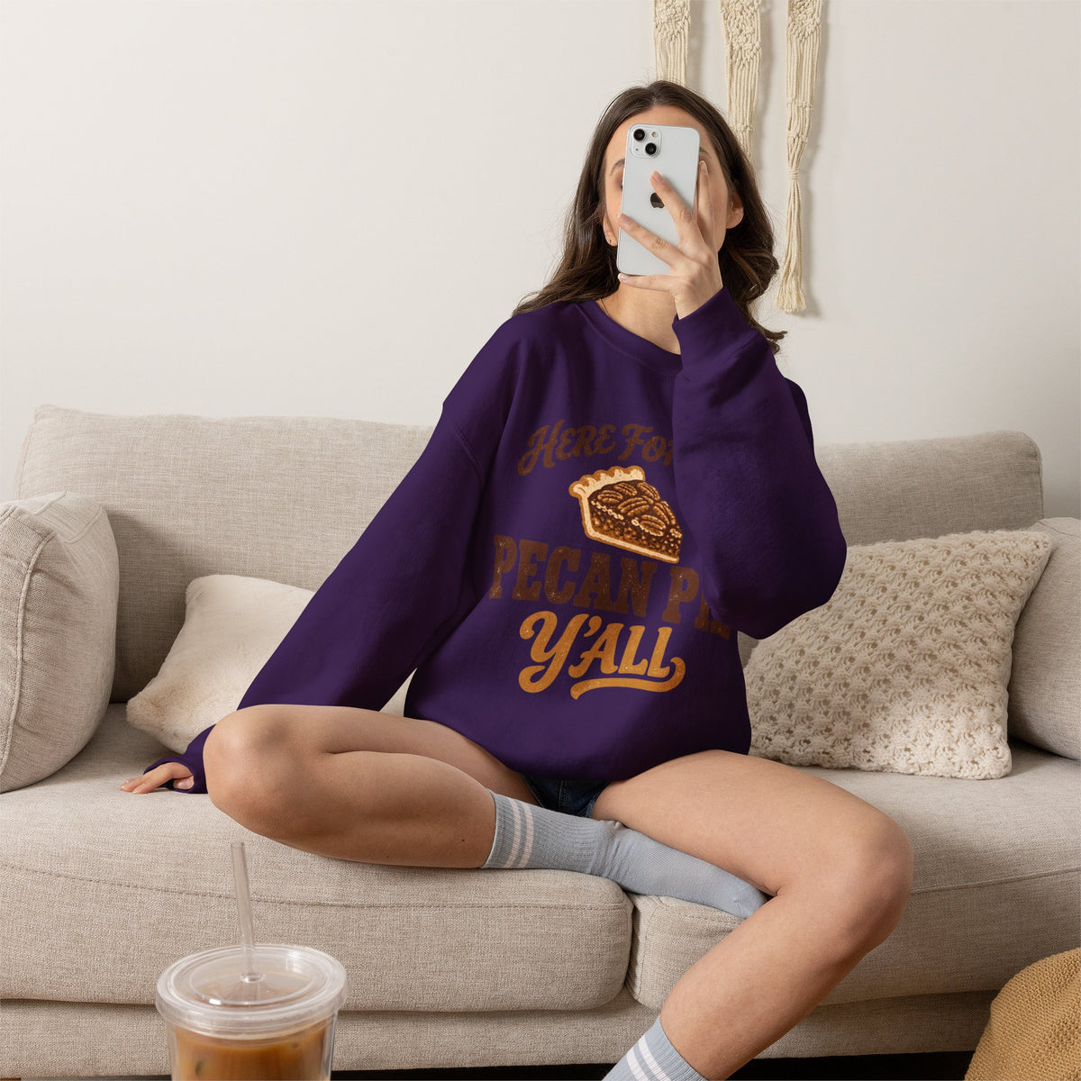 Here for the Pecan Pie Y'all Thanksgiving Sweatshirt
