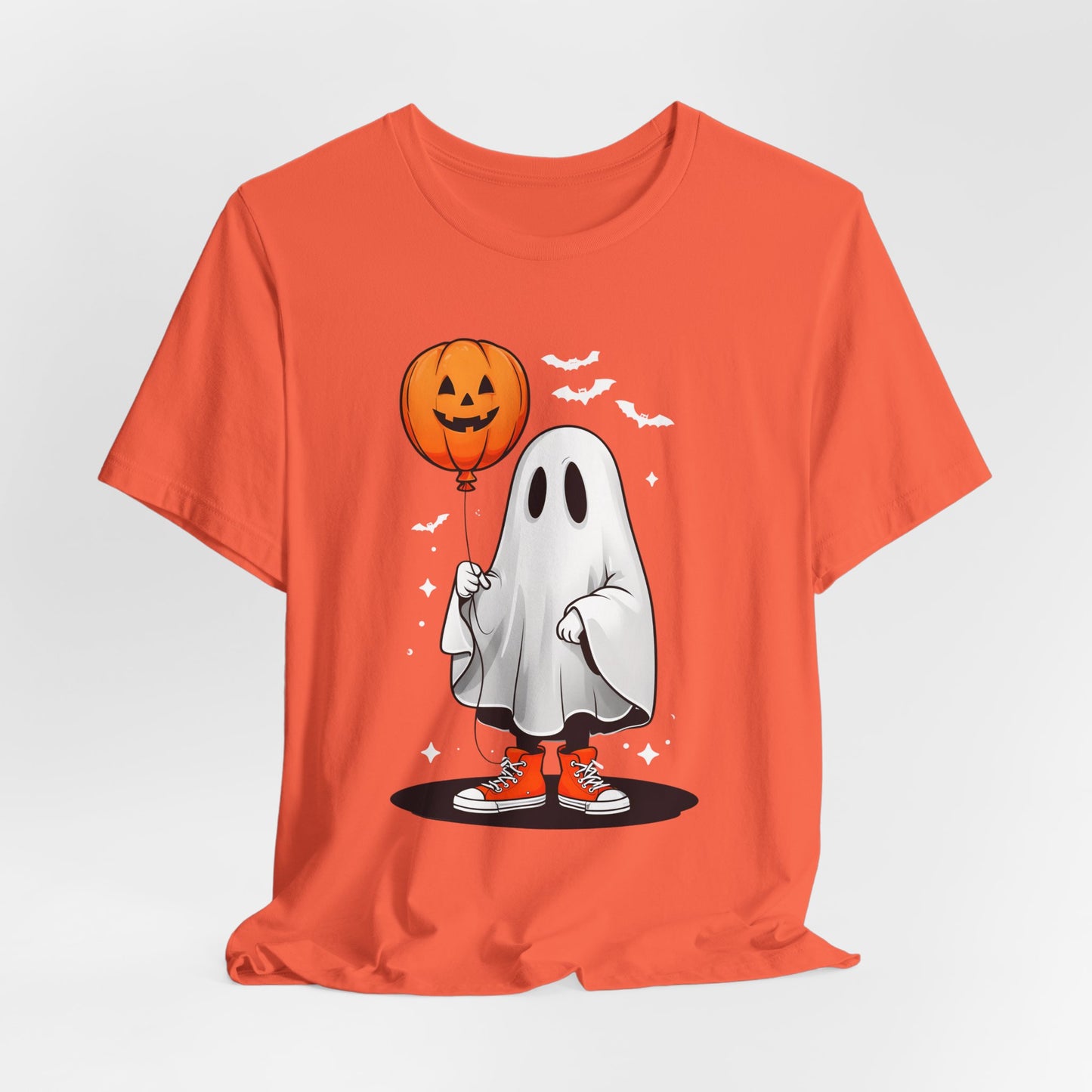 Ghost Tee with Orange Hightops and Pumpkin Balloon