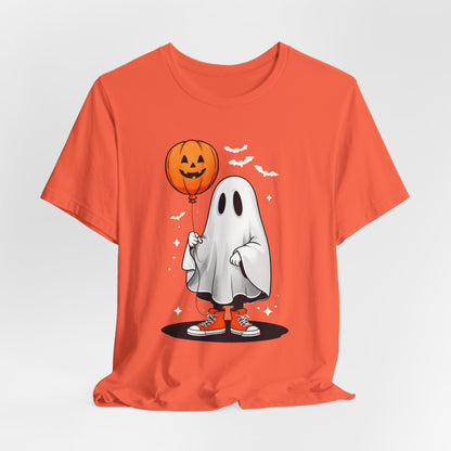 Ghost Tee with Orange Hightops and Pumpkin Balloon