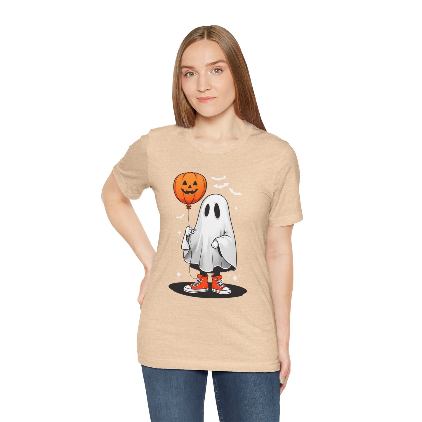 Ghost Tee with Orange Hightops and Pumpkin Balloon