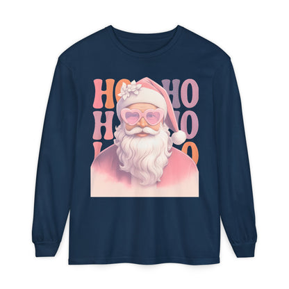 Christmas Santa HO HO HO Long Sleeve T-Shirt - Lots of Color Choices