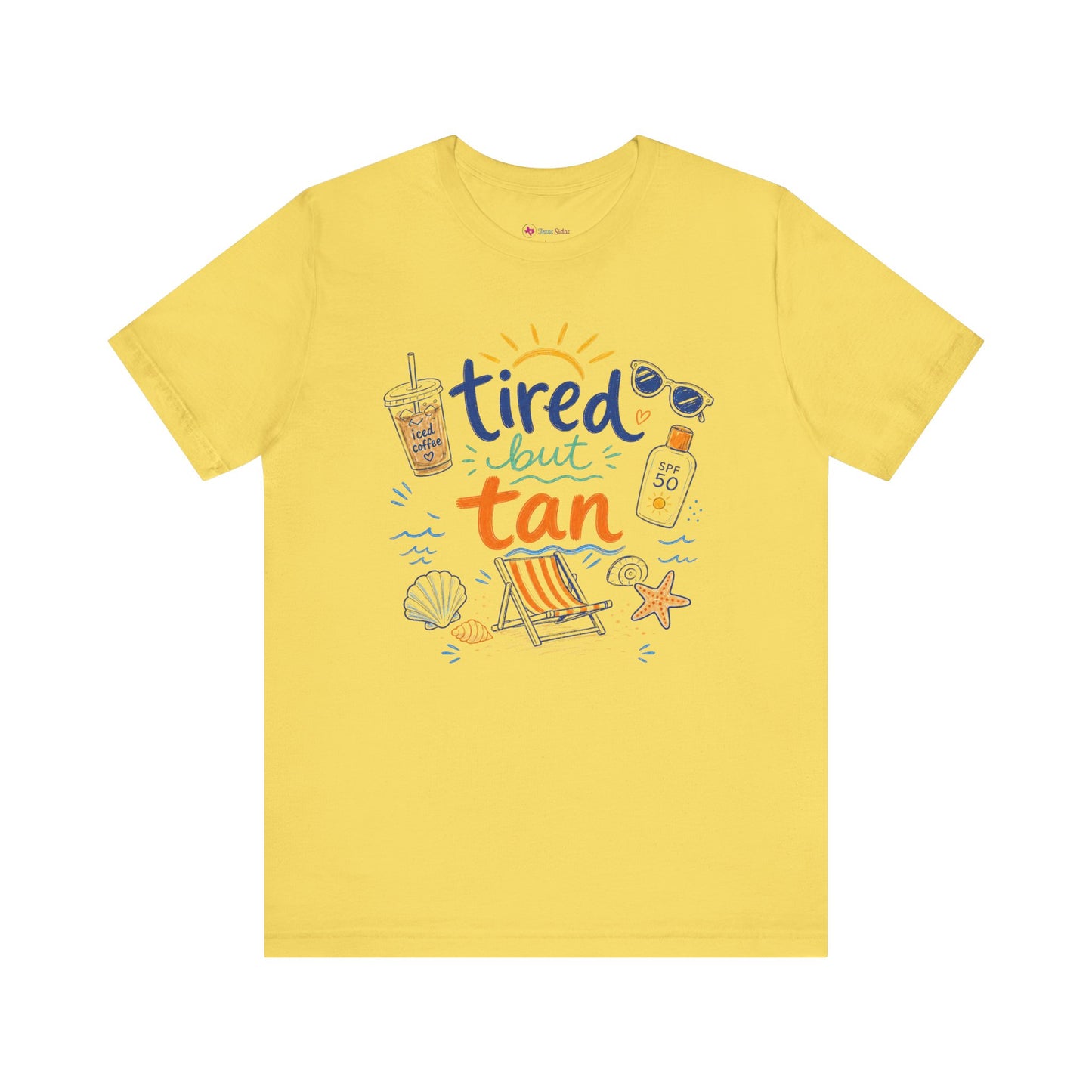 Tired but Tan Beach Graphic T-Shirt