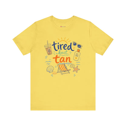 Tired but Tan Beach Graphic T-Shirt