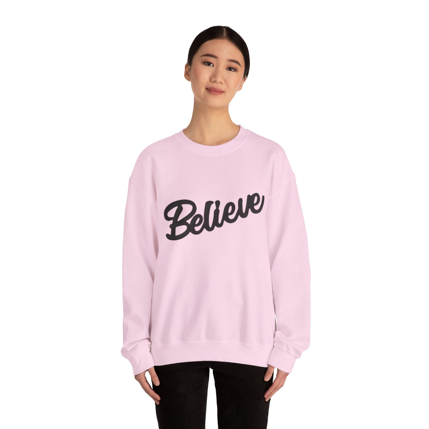 Believe Crewneck Sweatshirt — Inspirational Graphic CHRISTmas Pullover