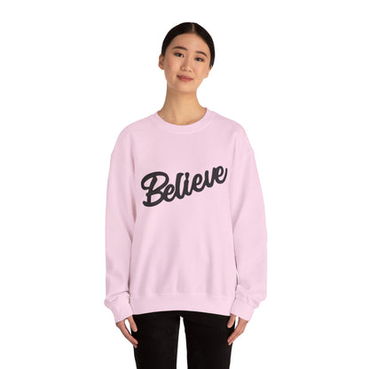 Believe Crewneck Sweatshirt — Inspirational Graphic CHRISTmas Pullover