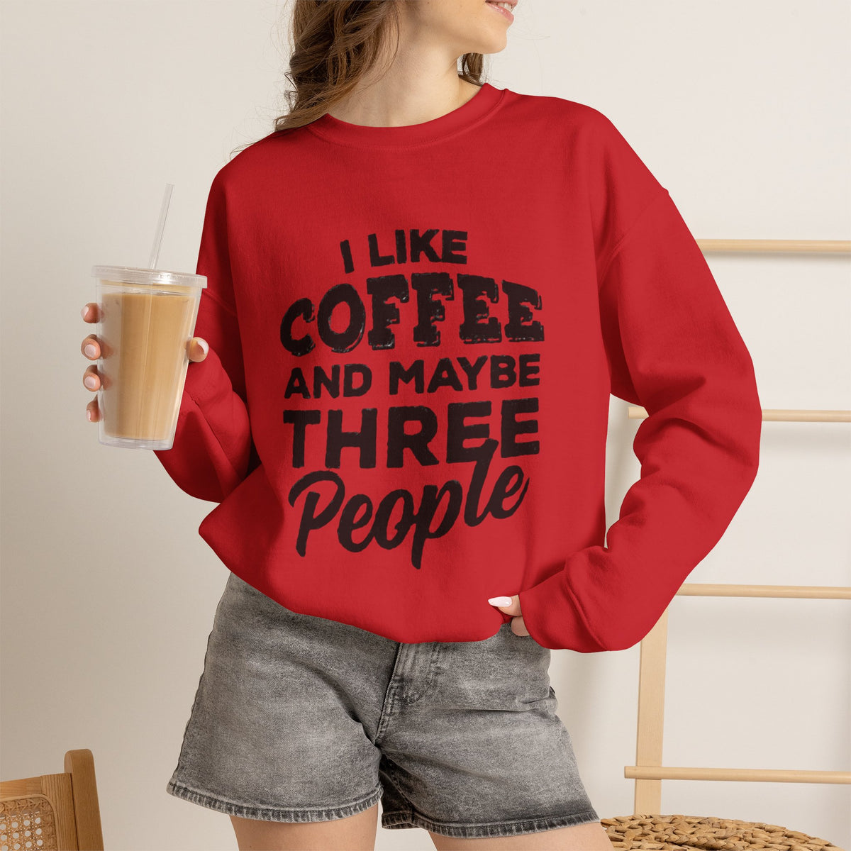 Coffee Lover Sweatshirt - I Like Coffee And Maybe Three People Sweatshirt
