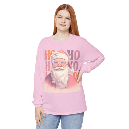 Christmas Santa HO HO HO Long Sleeve T-Shirt - Lots of Color Choices