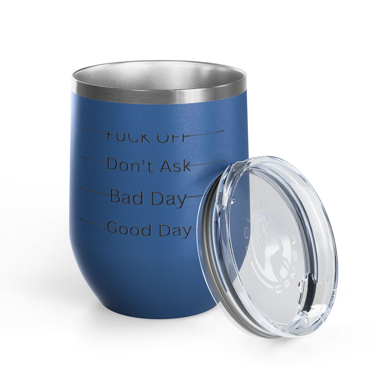 Wine Tumbler — Mood Marker 12oz Stemless Wine Cup (Good Day • Bad Day • Don’t Ask • F*** Off)