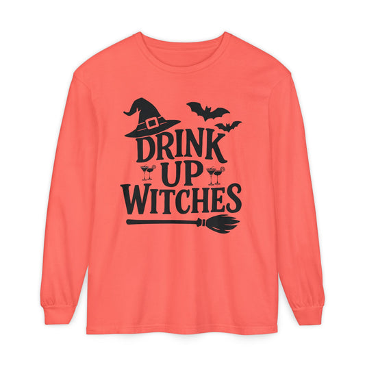 Funny Halloween Long Sleeve T-Shirt - Drink Up Witches