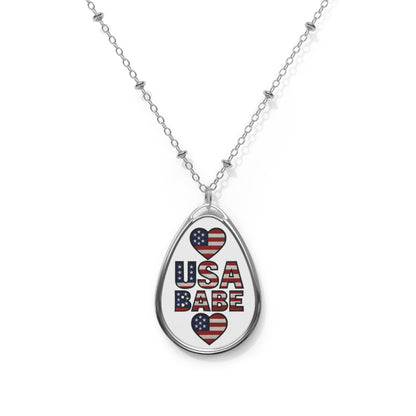 USA BABE Oval Necklace - Adventure Inspired Jewelry