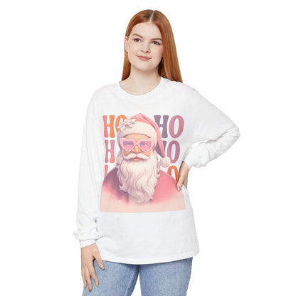 Christmas Santa HO HO HO Long Sleeve T-Shirt - Lots of Color Choices