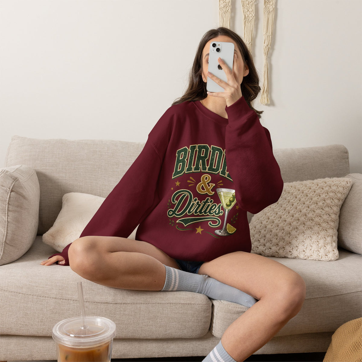 Golf Birdies & Dirties Crewneck Sweatshirt Golfing & Martini's