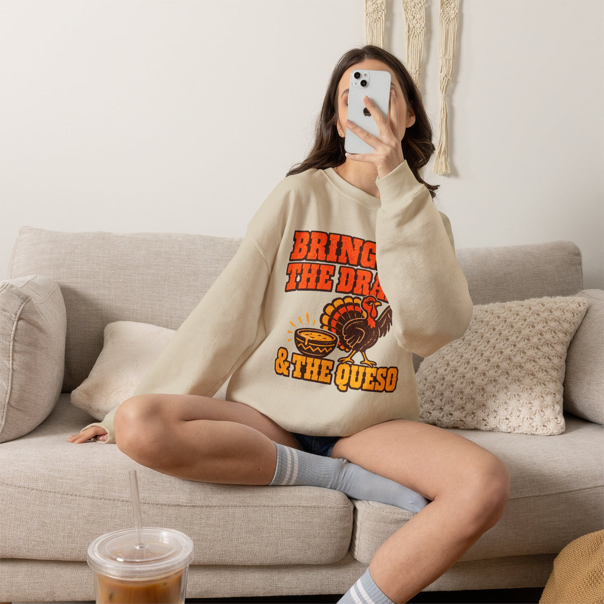 Bringing the Drama & the Queso Thanksgiving Sweatshirt