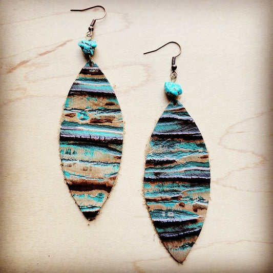 Oval Earrings in Turq Chateau w/ Turquoise Accent