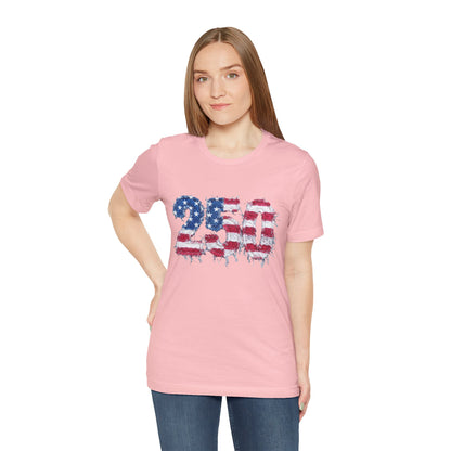4th of July Frayed Patch Graphic Tee — Patriotic Independence Day T-Shirt