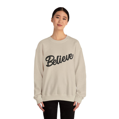 Believe Crewneck Sweatshirt — Inspirational Graphic CHRISTmas Pullover