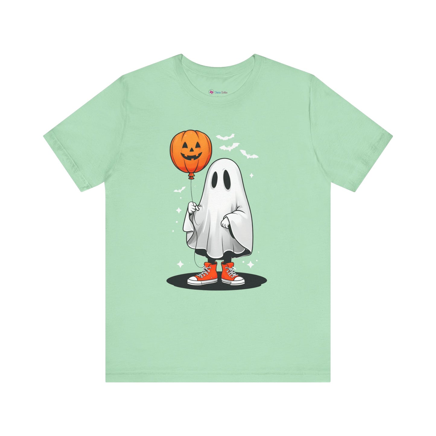 Ghost Tee with Orange Hightops and Pumpkin Balloon