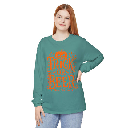 Funny Halloween TRICK OR BEER Long Sleeve T-Shirt