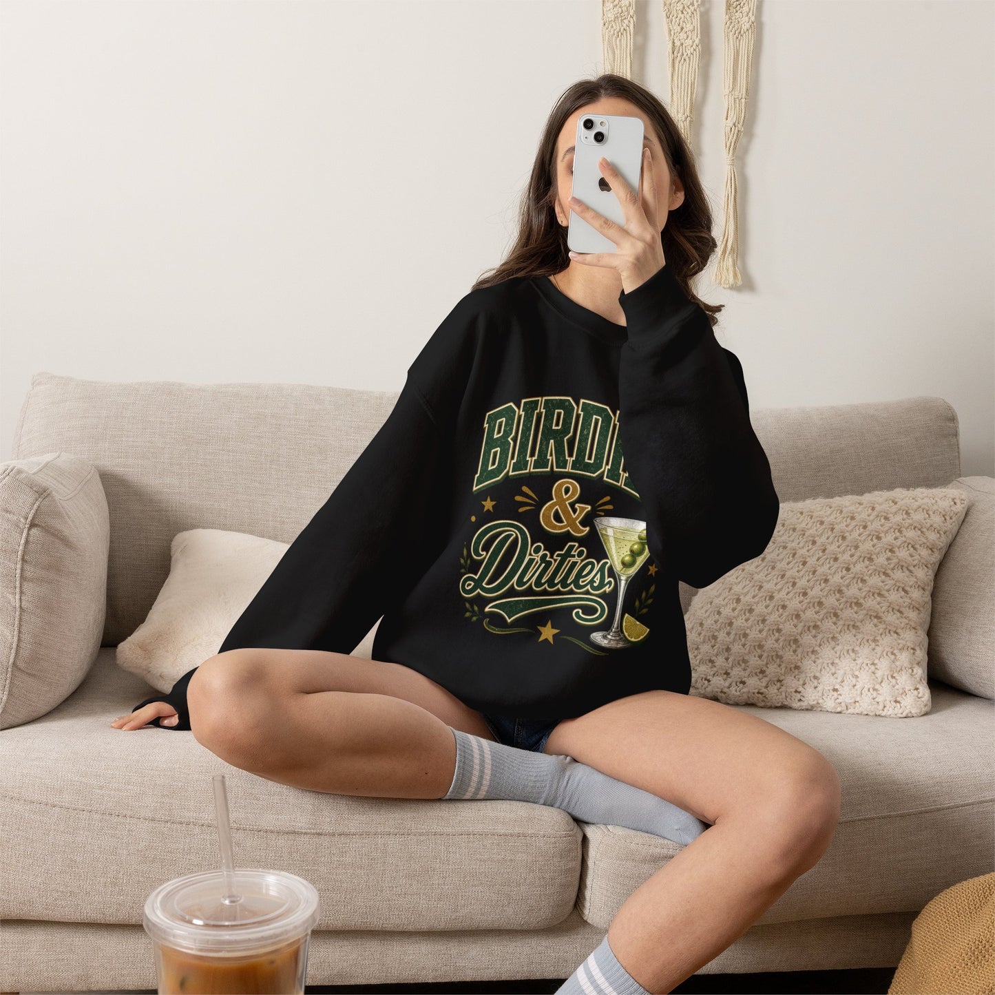 Golf Birdies & Dirties Crewneck Sweatshirt Golfing & Martini's