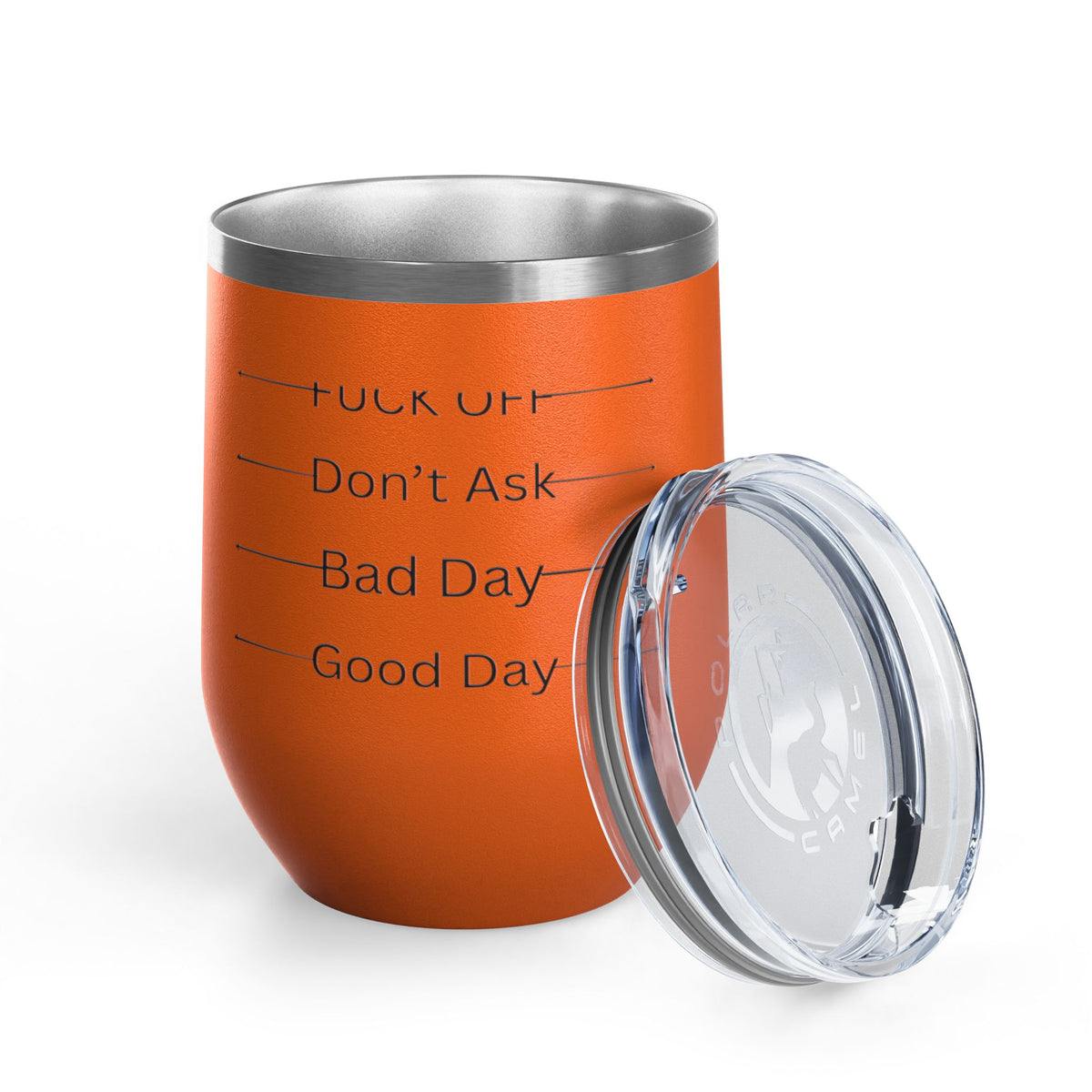 Wine Tumbler — Mood Marker 12oz Stemless Wine Cup (Good Day • Bad Day • Don’t Ask • F*** Off)