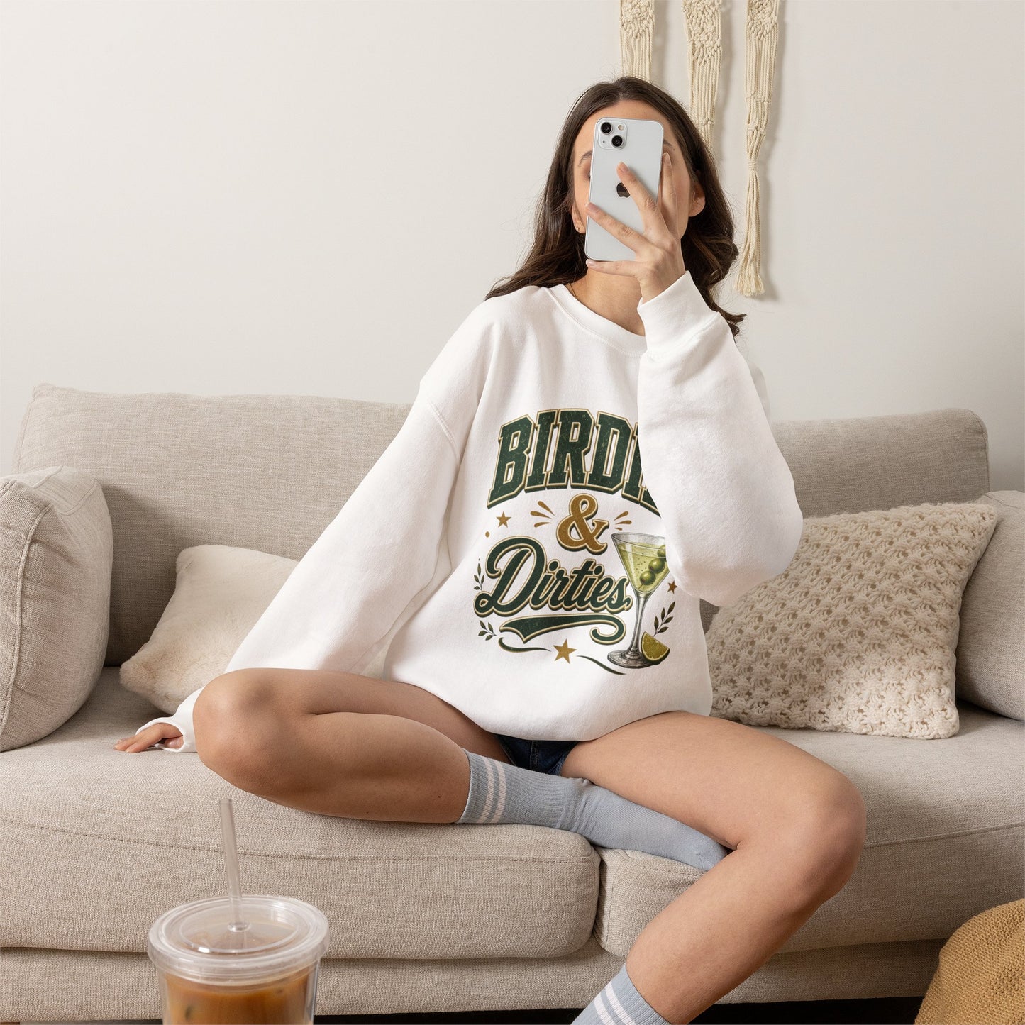 Golf Birdies & Dirties Crewneck Sweatshirt Golfing & Martini's