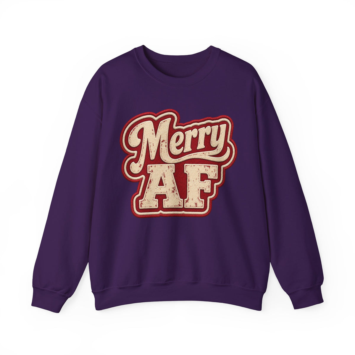 Merry AF Sweatshirt – Funny Retro Holiday Crewneck