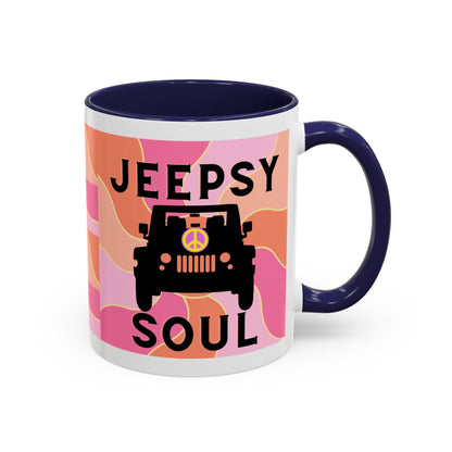 Jeepy Soul Accent Coffee Mug - 11 & 15oz - Stylish for Jeep Lovers