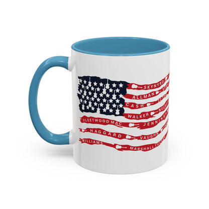 OG Southern Rock Bands & Country Greats USA Flag  Mug  11 or 15oz Coffee Cup
