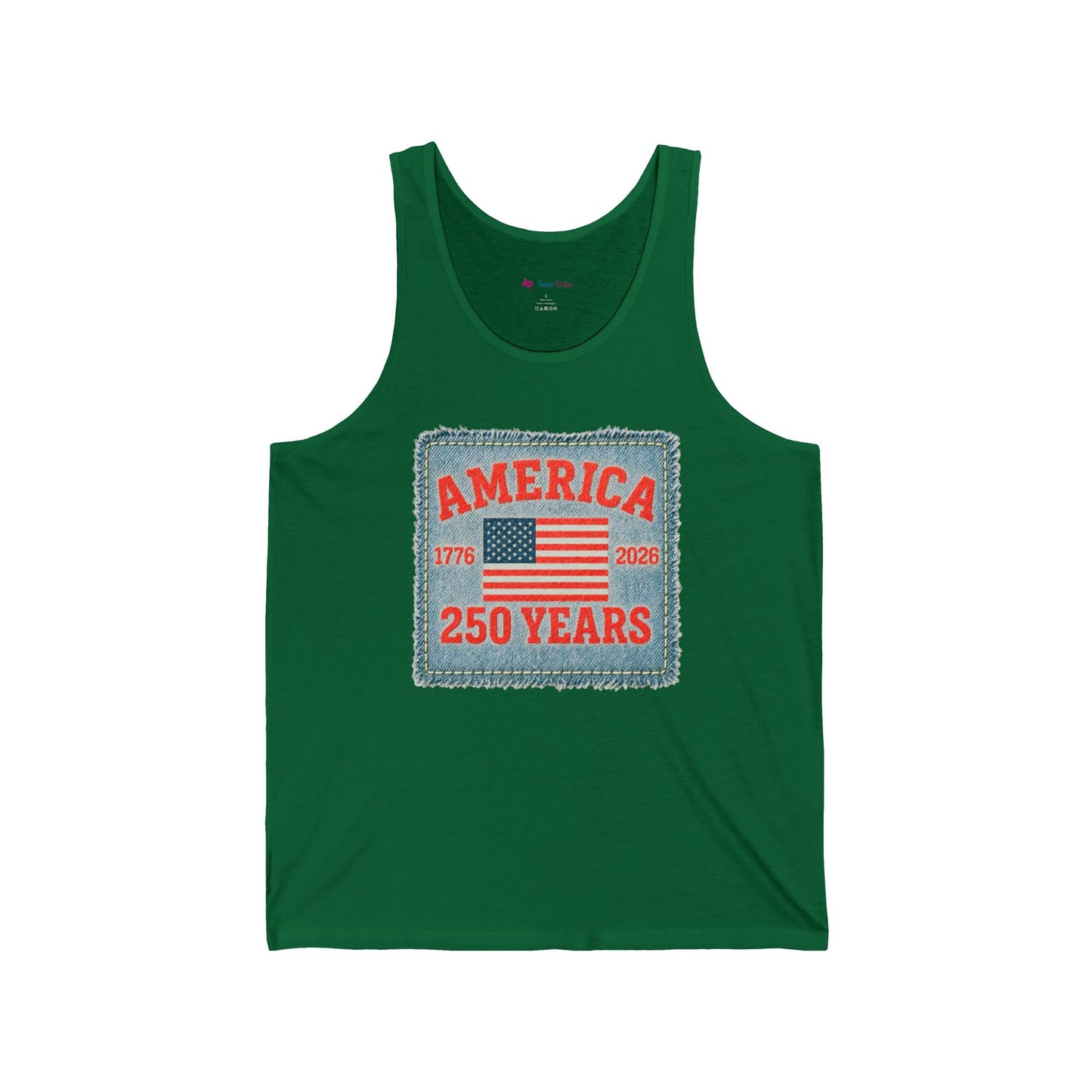 America 250 Years Flag Patch tank tops