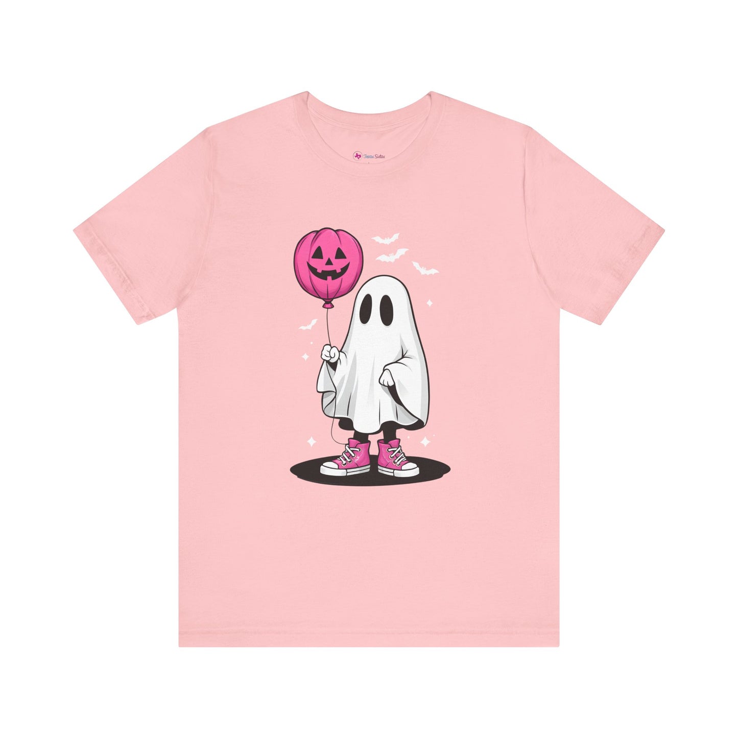 Ghost Tee with Pink Hightops and Pumpkin Balloon