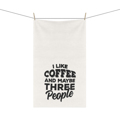 I like Coffee and Maybe Three People Tea Towels - Stylish Cotton Kitchen Towels