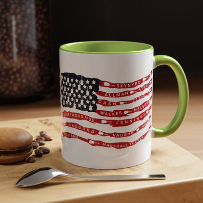 OG Southern Rock Bands & Country Greats USA Flag  Mug  11 or 15oz Coffee Cup