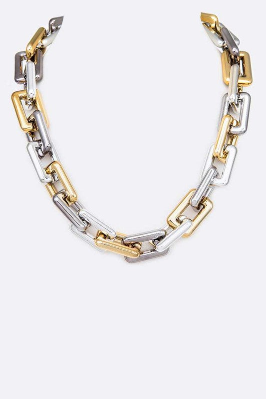 Mix Tone Resin Chain Iconic Necklace