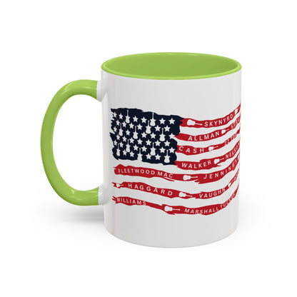 OG Southern Rock Bands & Country Greats USA Flag  Mug  11 or 15oz Coffee Cup