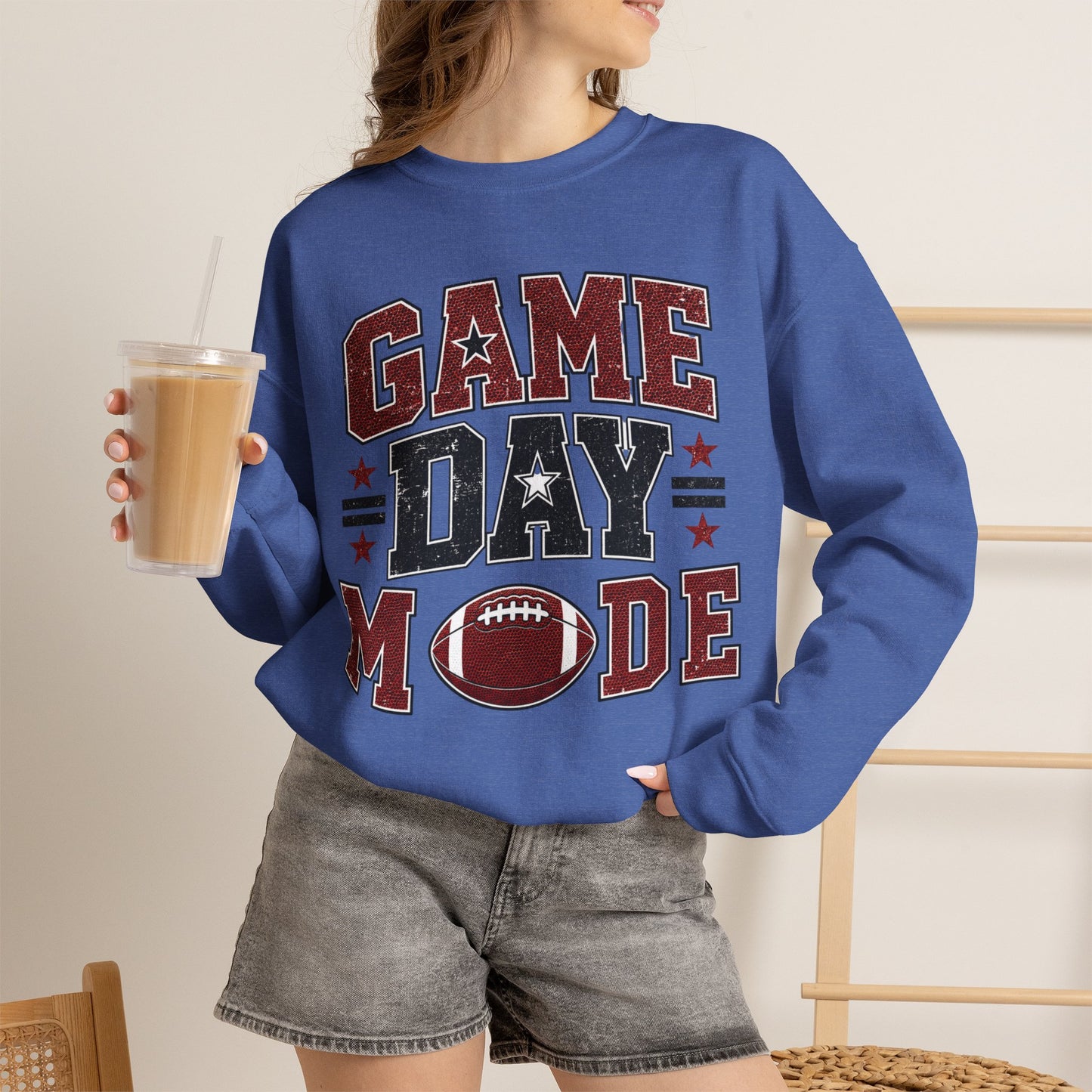 Game Day Mode Sweatshirt — Football Fan Crewneck