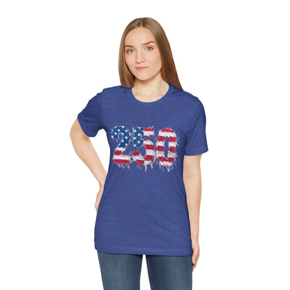4th of July Frayed Patch Graphic Tee — Patriotic Independence Day T-Shirt