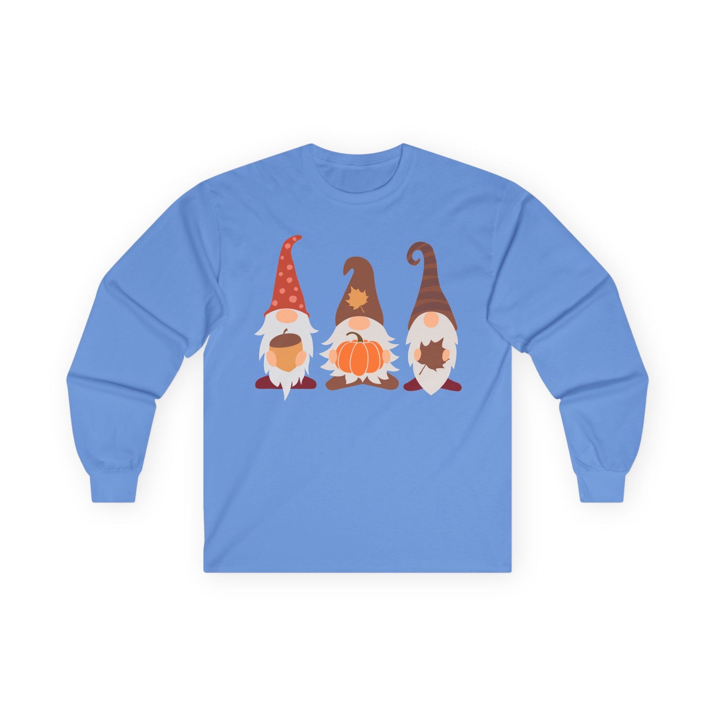 Fall Gnomes Trio Long Sleeve T-Shirt — Fall Pumpkin Gnomes Shirt