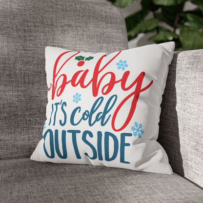 Holiday Pillow - "Baby It's Cold Outside" Decorative Throw Pillow