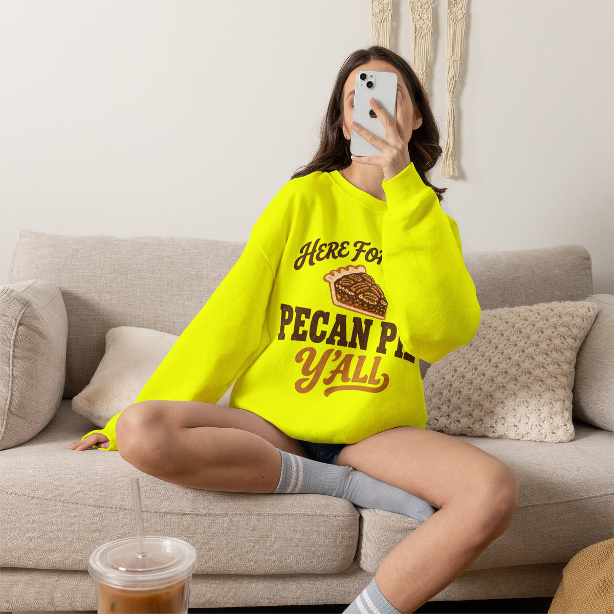 Here for the Pecan Pie Y'all Thanksgiving Sweatshirt