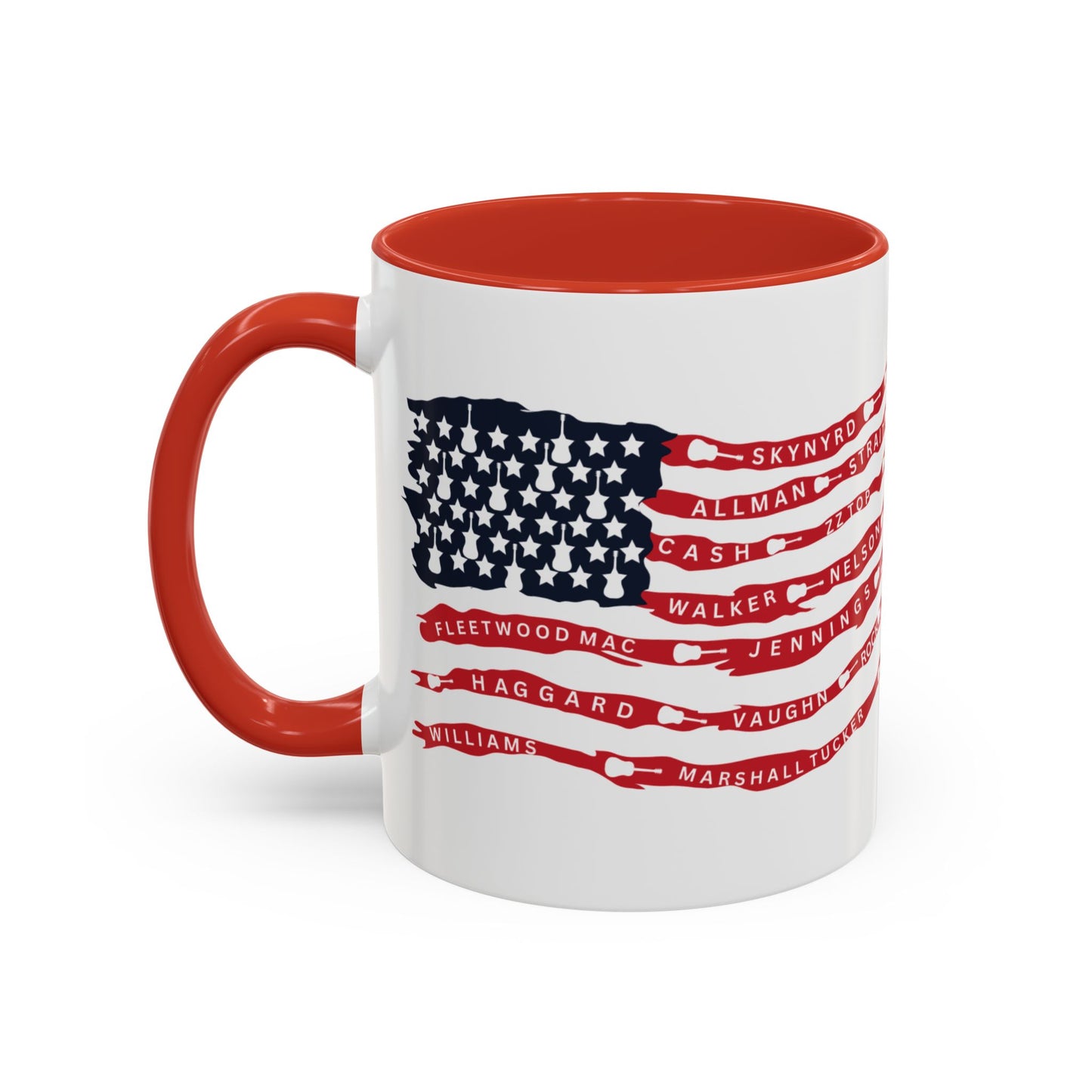 OG Southern Rock Bands & Country Greats USA Flag  Mug  11 or 15oz Coffee Cup