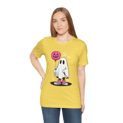 Ghost Tee with Pink Hightops and Pumpkin Balloon